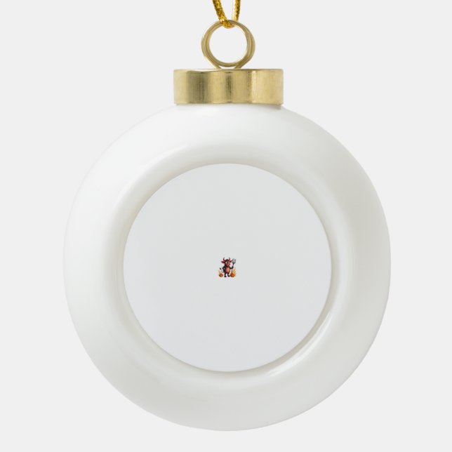 Teufel Kuh Unfug Keramik Kugel-Ornament (Vorderseite)