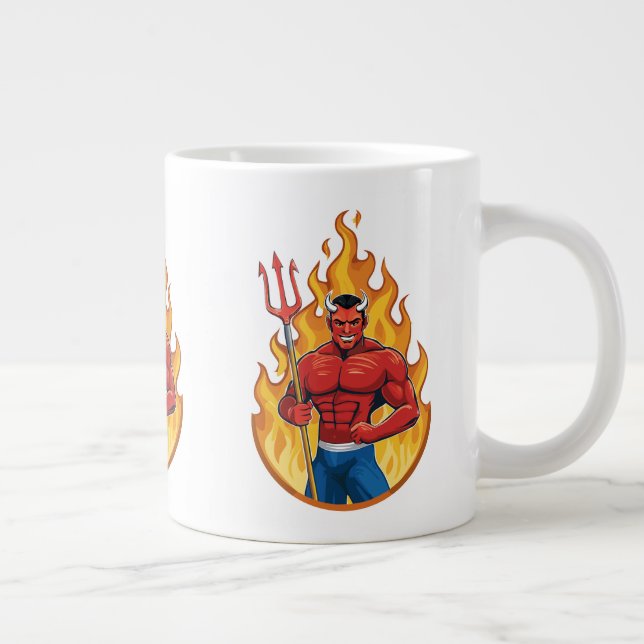 Teufel mit Dreizack Jumbo-Tasse (Rechts)