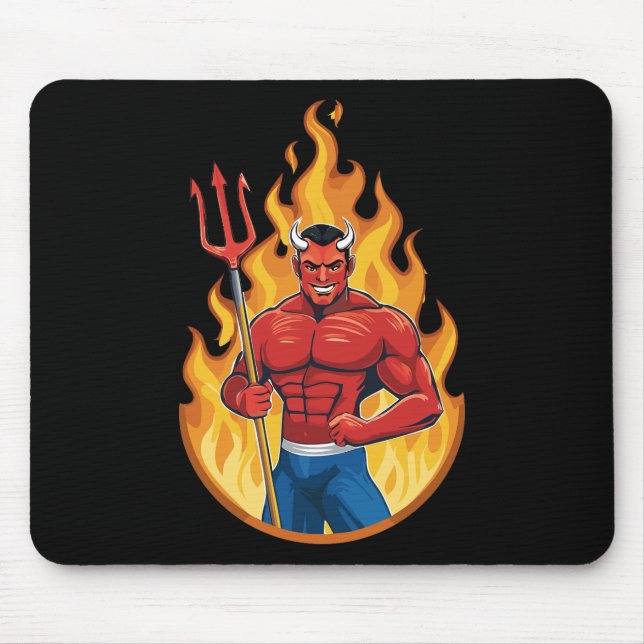 Teufel mit Dreizack Mousepad (Vorne)