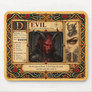 Teufel, mittelalterliche Bestiarien-Kunst Mousepad