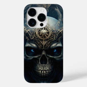 Teufel Totenkopf mit funkelnden blauen Augen Case-Mate iPhone 14 Pro Hülle