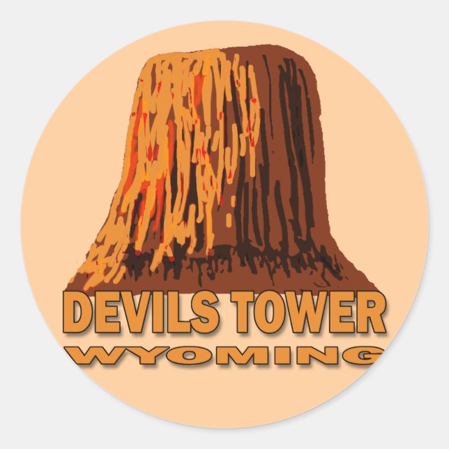 TEUFEL-TURM WYOMING RUNDER AUFKLEBER (Vorderseite)