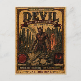 Teufel, Vintage-Zirkus-Monster Postkarte