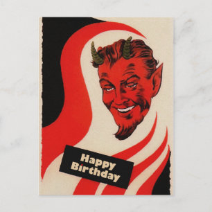 Teufel zum Geburtstag Vintage Postkarte