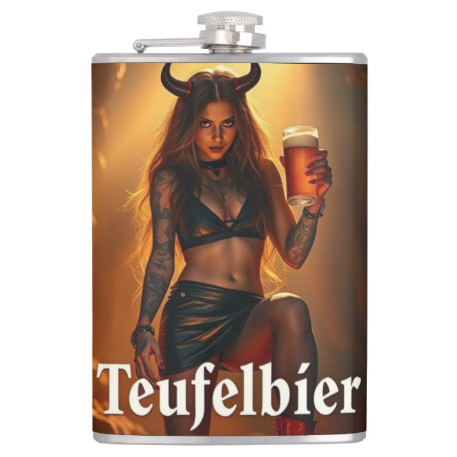 Teufelbier: straight from hell flachmann (Vorderseite)
