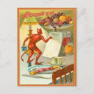 Teufels-Dämon-Frucht-Lampen-Menü Postkarte