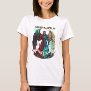 Teufels-Engel-Gamer-Avatar-Realm-T-Shirt T-Shirt
