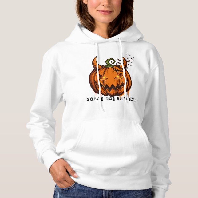 Teufels-Kürbis-Halloween-Kapuzenpullover - Flederm Hoodie (Vorderseite)