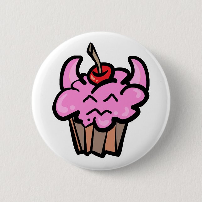 Teufels-Schokoladen-Cupcake Button (Vorderseite)