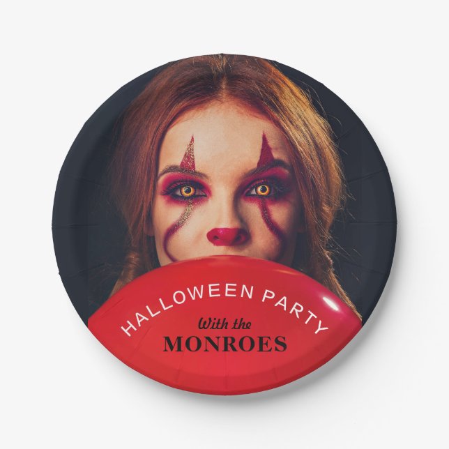 Teufelsballon, Halloween-Party Pappteller (Vorderseite)