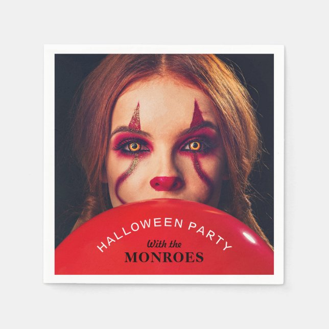 Teufelsballon, Halloween-Party Serviette (Vorderseite)