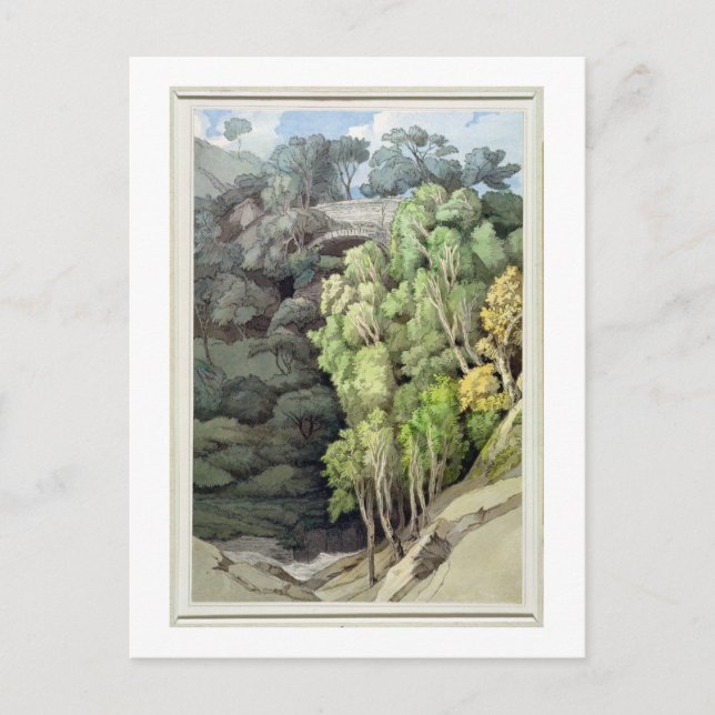 Teufelsbrücke, 1810 (mit Kugelschreiber und Tinte  Postkarte (Vorderseite)