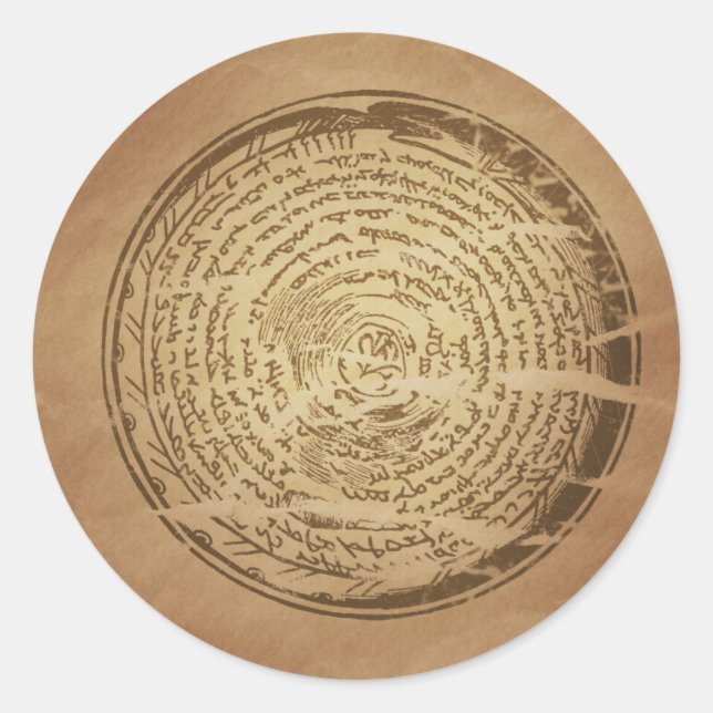 Teufelsfalle Assyrianische Magische Charme Runder Aufkleber (Vorderseite)