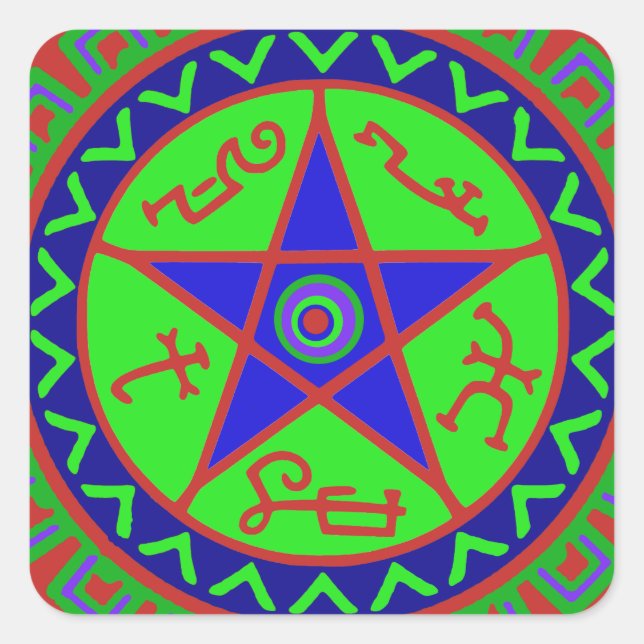 Teufelsfalle Quadratischer Aufkleber (Vorderseite)