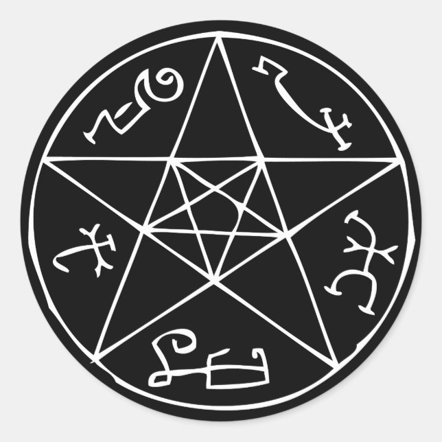 Teufelsfalle Runder Aufkleber (Vorderseite)