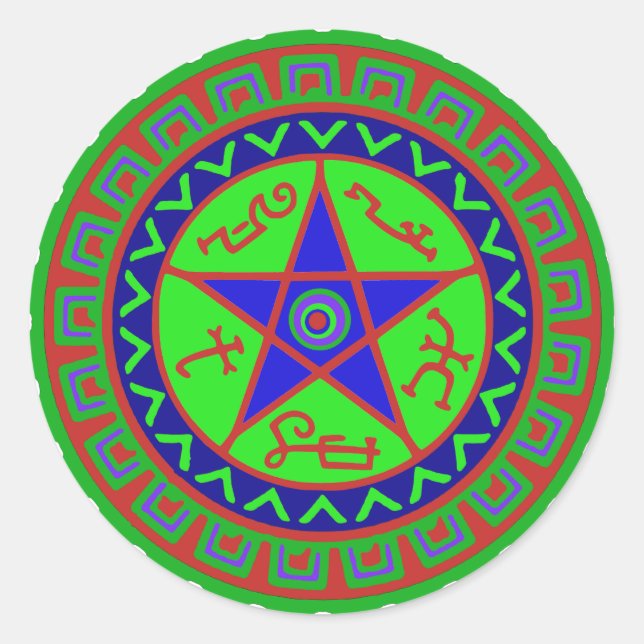 Teufelsfalle Runder Aufkleber (Vorderseite)