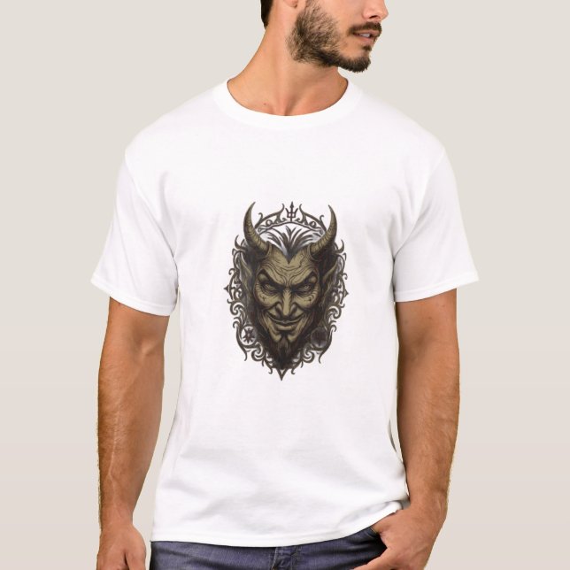 Teufelshörner Gothic T-Shirt Design (Vorderseite)