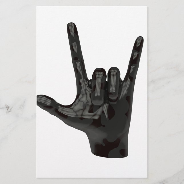 Teufelshörner Hand Briefpapier (Vorderseite)