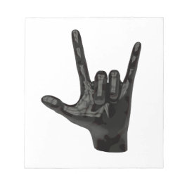 Teufelshornhand Notizblock