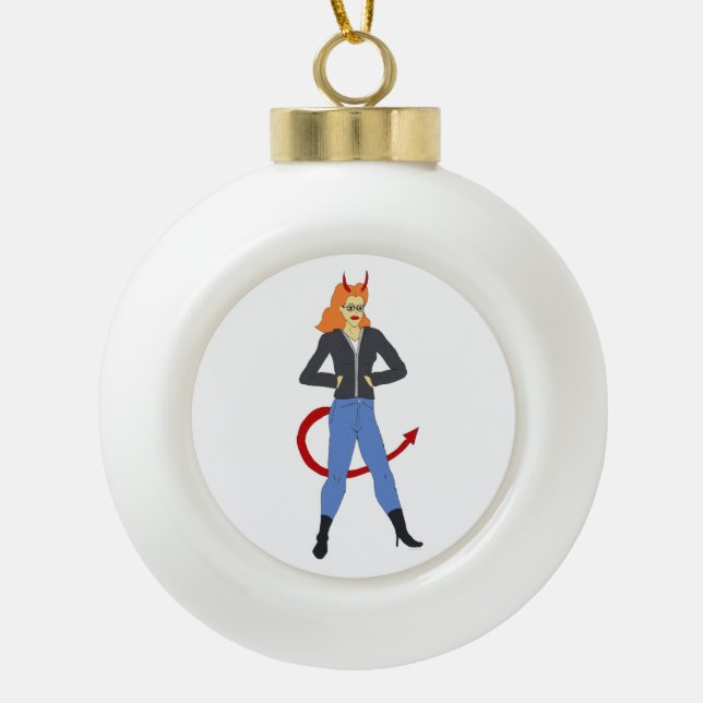 Teufelskerl Keramik Kugel-Ornament (Vorderseite)