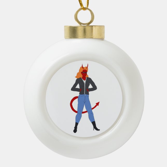 Teufelskerl Keramik Kugel-Ornament (Vorderseite)