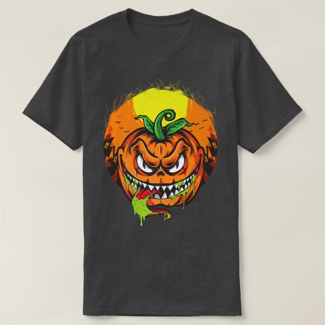 Teufelskürbis Herbst T-Shirt (Design vorne)