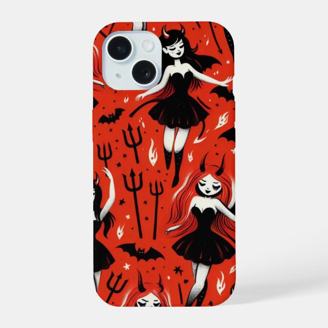 Teufelsmädchen iPhone 15 Hülle (Rückseite)