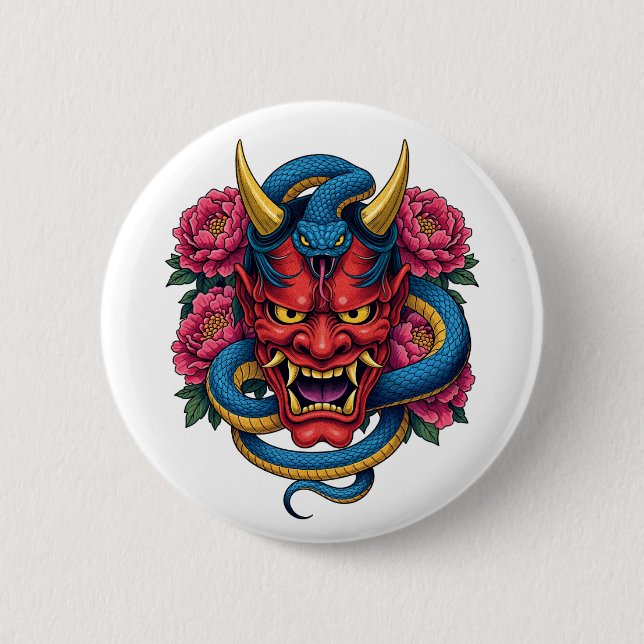 Teufelsmaske Button (Vorderseite)