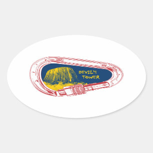 Teufelsturm Kletterer Carabiner Ovaler Aufkleber