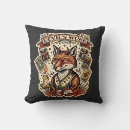 Teufelswerk Sly Fox Tarotkarten-Tattoo-Flash Mysti Kissen