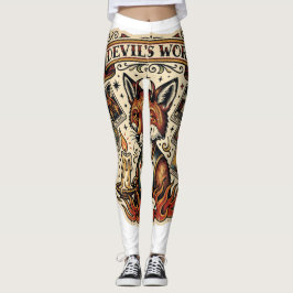 Teufelswerk Sly Fox Tarotkarten-Tattoo-Flash Mysti Leggings