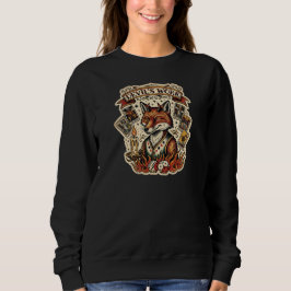 Teufelswerk Sly Fox Tarotkarten-Tattoo-Flash Mysti Sweatshirt