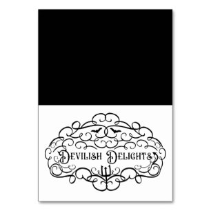 Teuflische Delights Vintage-Halloween-Essstände Tischnummer