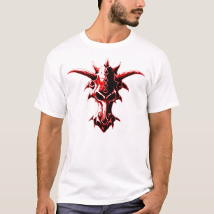 Teuflisches Drache-Schädel-Rot T-Shirt