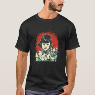 Teuflisches Mädchen mit Teufelskatze T-Shirt