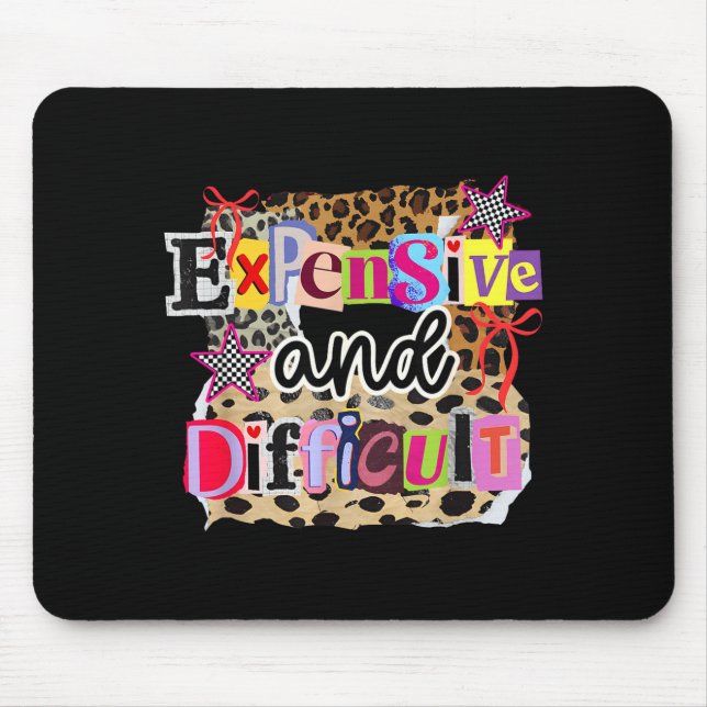 Teure Schwierige Vintage Mixed Media Design Mousepad (Vorne)