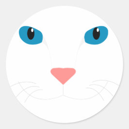 Teure Weiße Katze Runder Aufkleber