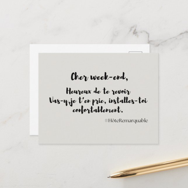 "TEURE WOCHENENDKARTE" POSTKARTE (Vorderseite/Rückseite Beispiel)