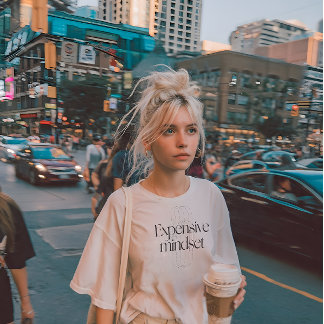 Teures Mentalität Quiet Luxury Ästhetik Grafik Große Größe T-Shirt