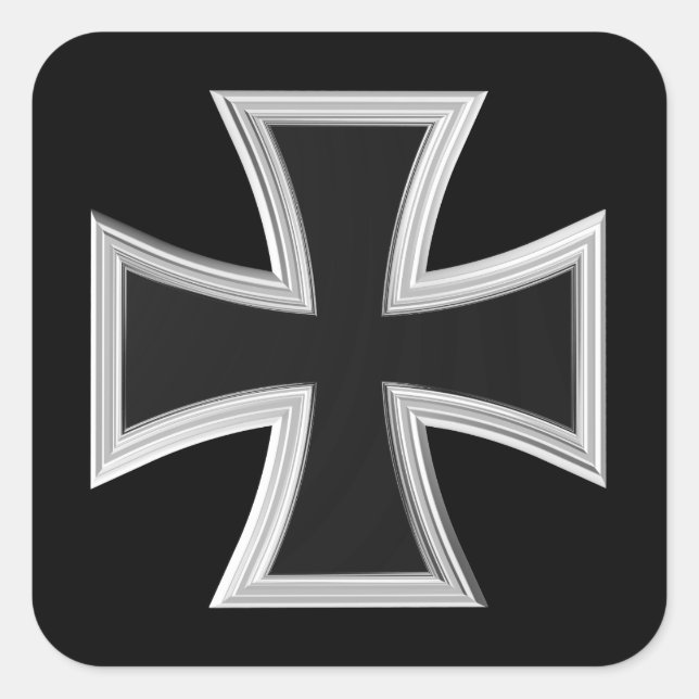 Teutonenkreuz Quadratischer Aufkleber (Vorderseite)