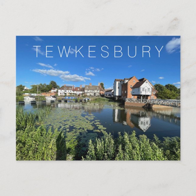 Tewkesbury Feiertagspostkarte (Vorderseite)