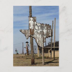 Tex the Cowboy und Texas-Zeichen Postkarte
