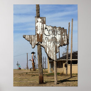 Tex und Texas Steakhouse Sign Poster