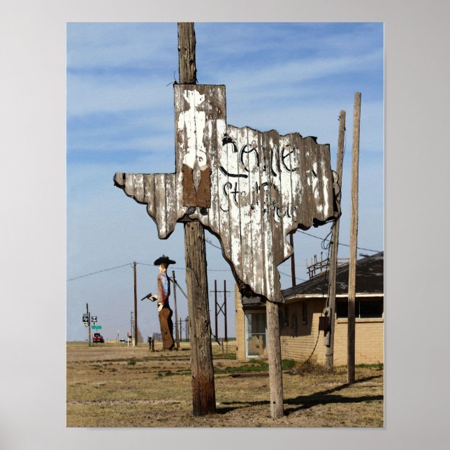 Tex und Texas Steakhouse Sign Poster (Vorne)