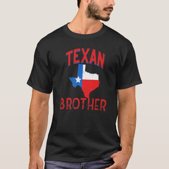 Texan Brother Flag Texas Vintag Proud T-Shirt (Vorderseite)