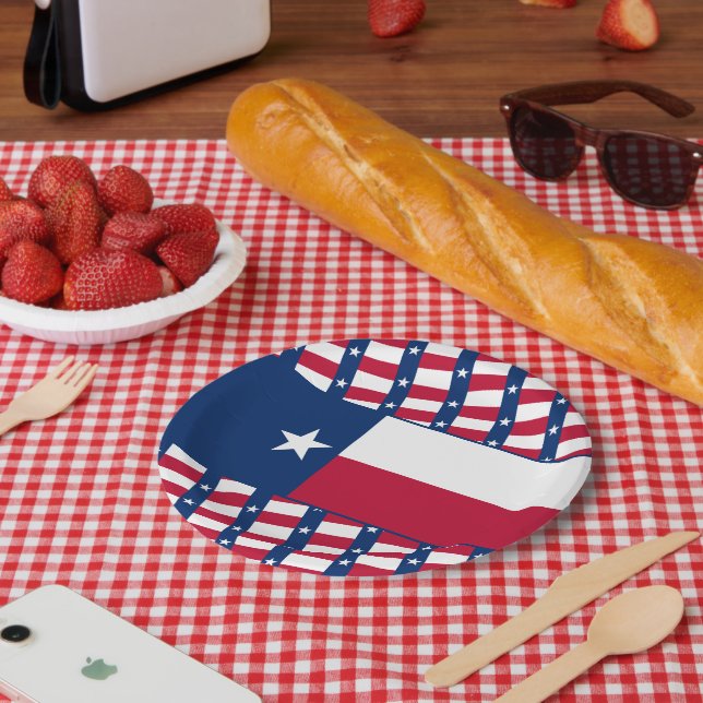Texan Flag, Flag of Texas Pappteller (Picknick)