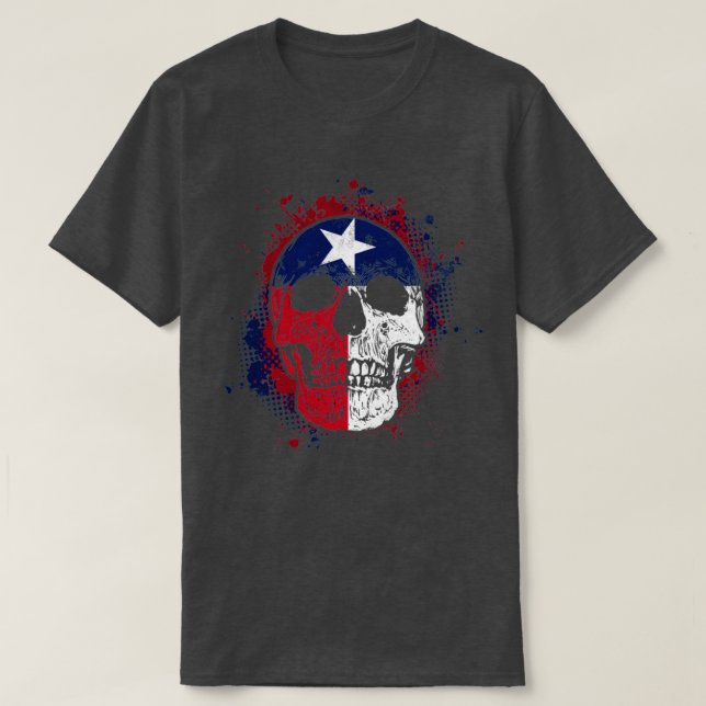 Texan Flag Skull T-Shirt (Design vorne)