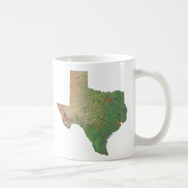 Texan-Flagge + Karten-Tasse Kaffeetasse (Rechts)
