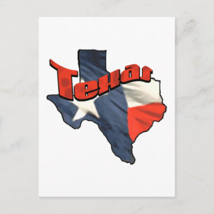 Texan Lone Star Staat Retroflaggenkarte von Texas Postkarte