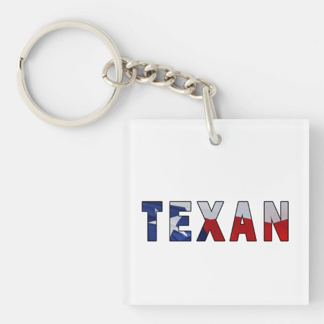 Texan Waving Flag Schlüsselanhänger (Vorderseite)